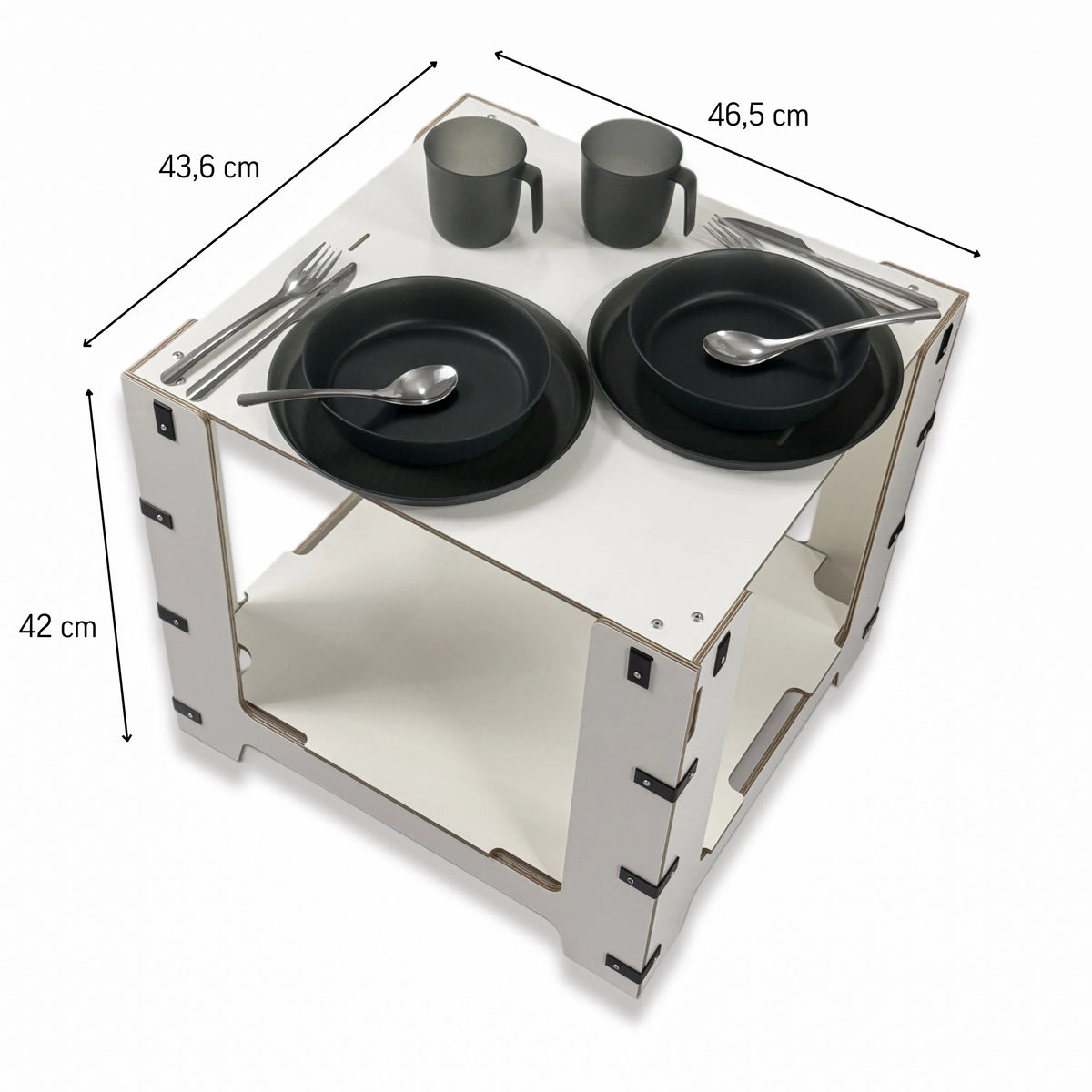 Extra side table for Camping Box – dimensions 46.5 × 43.6 × 42 cm